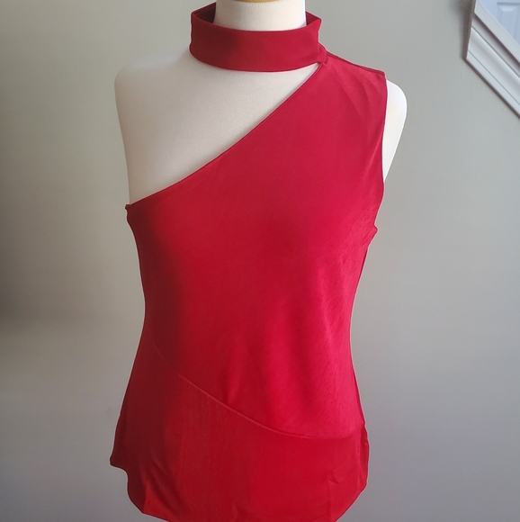 INC INTERNATIONAL CONCEPTS ONE-SHOULDER  MOCK NECK TOP - Picture 3 of 7